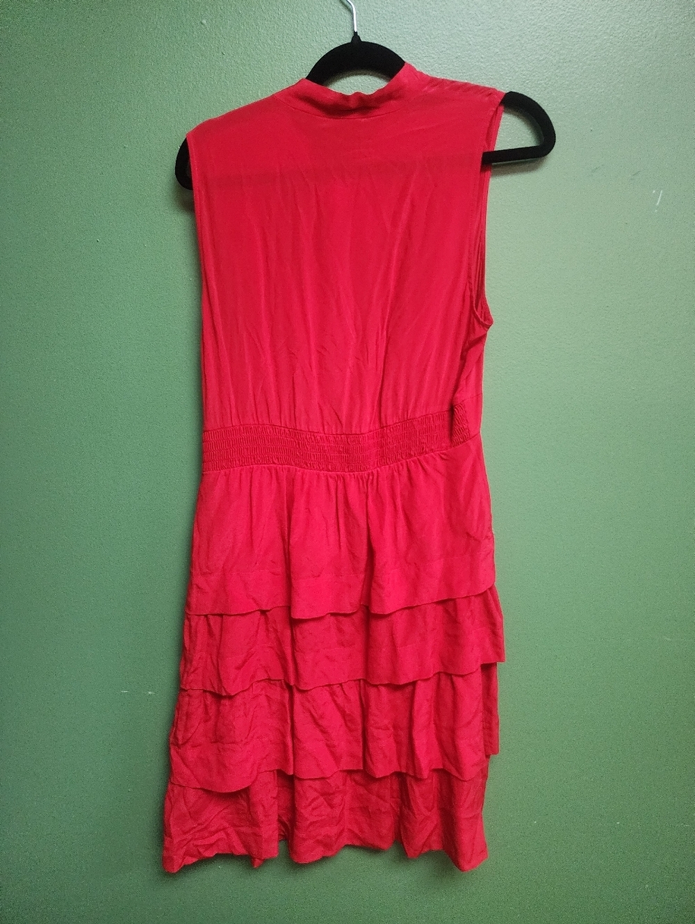 Girls from Savoy 100% Silk Ruffle Dress Coral Red Tie Neck Size 8 - Picture 6 of 6